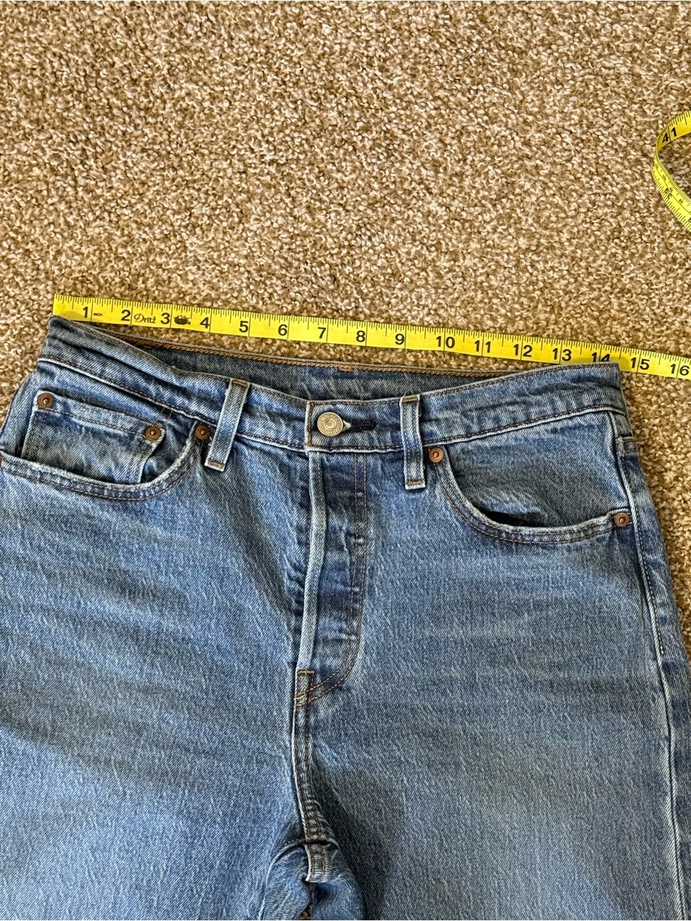 Levi's 501 Classic Blue Denim Jeans 28 - Picture 3 of 10